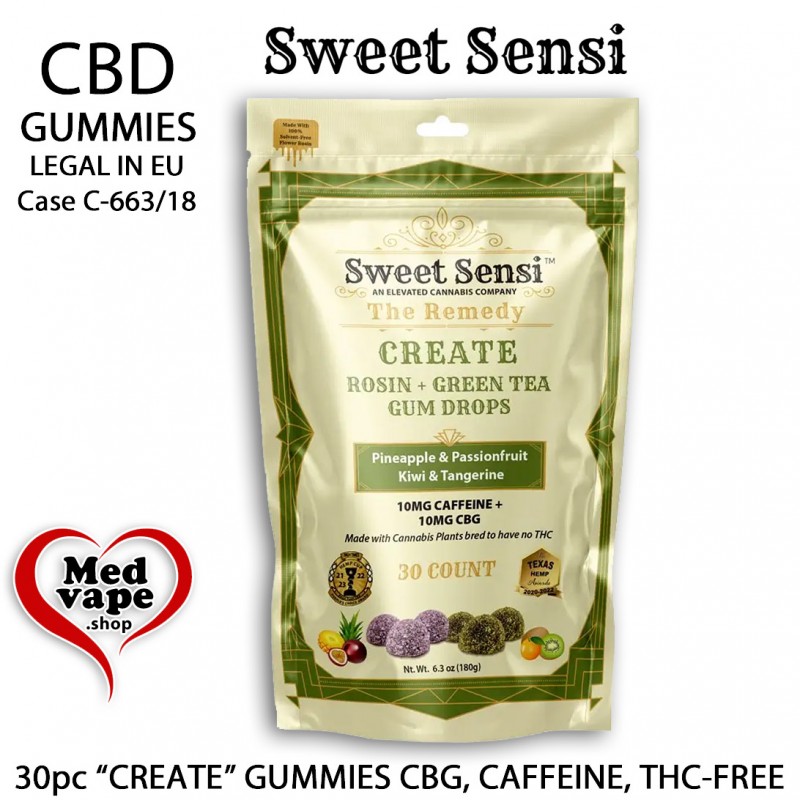 "CREATE" GUMMIES 10mg. CBG & GREEN TEA 10PC - SWEET SENSI CBD WEED CANNABIS MEDVAPE